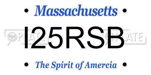 I25RSB Massachusetts License Plate