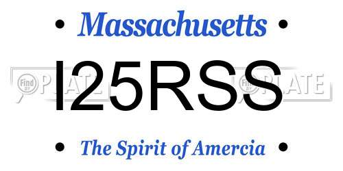 I25RSS Massachusetts License Plate