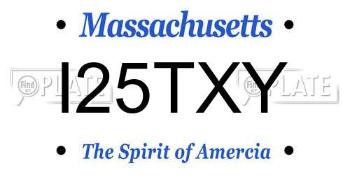 I25TXY Massachusetts License Plate