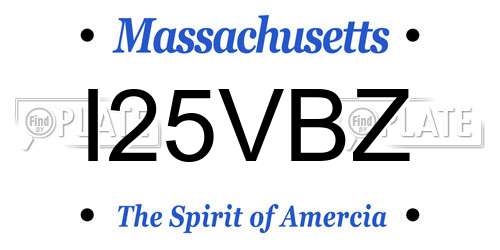 I25VBZ Massachusetts License Plate