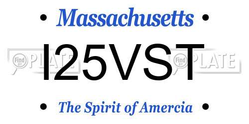 I25VST Massachusetts License Plate