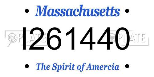 I261440 Massachusetts License Plate