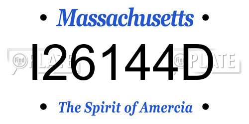I26144D Massachusetts License Plate