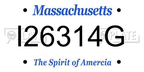 I26314G Massachusetts License Plate