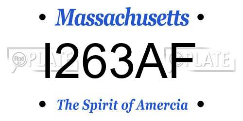 I263AF Massachusetts License Plate
