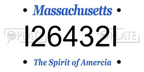 I26432I Massachusetts License Plate