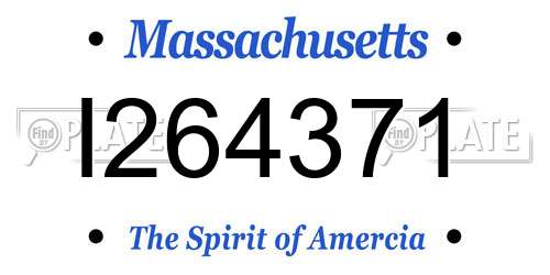 I264371 Massachusetts License Plate