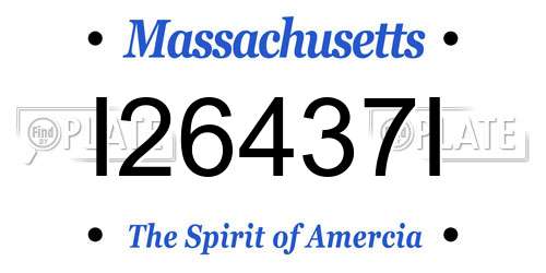 I26437I Massachusetts License Plate