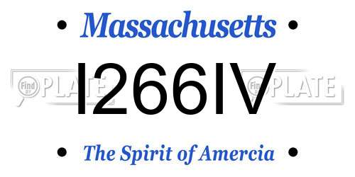 I266IV Massachusetts License Plate