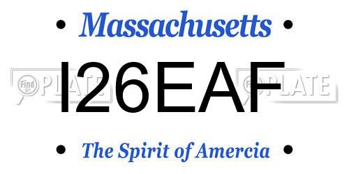 I26EAF Massachusetts License Plate