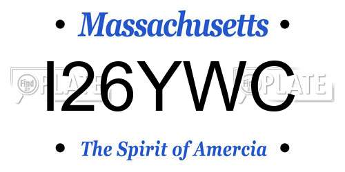 I26YWC Massachusetts License Plate