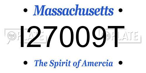 I27009T Massachusetts License Plate