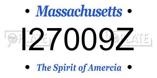 I27009Z Massachusetts License Plate