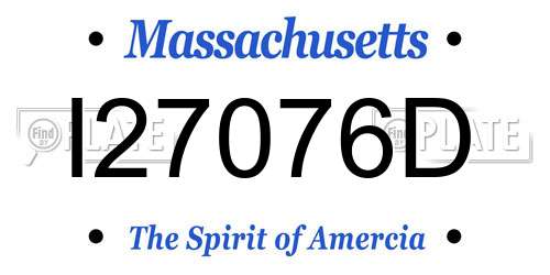 I27076D Massachusetts License Plate
