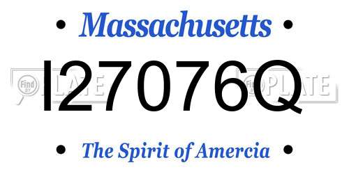 I27076Q Massachusetts License Plate