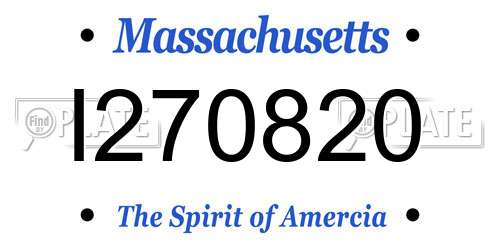 I270820 Massachusetts License Plate