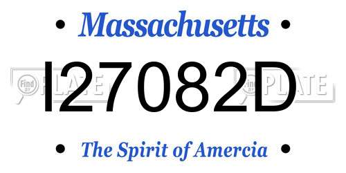 I27082D Massachusetts License Plate