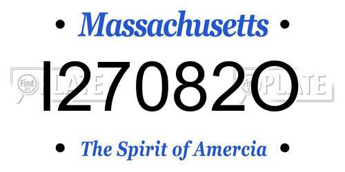 I27082O Massachusetts License Plate