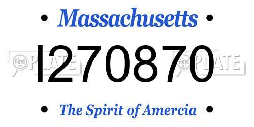 I270870 Massachusetts License Plate