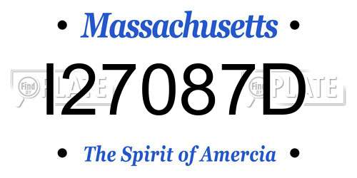 I27087D Massachusetts License Plate