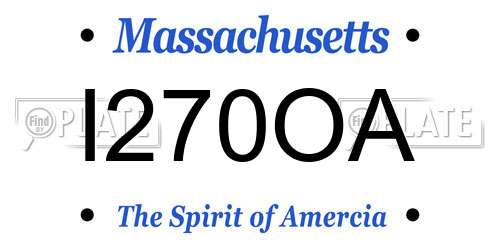 I270OA Massachusetts License Plate