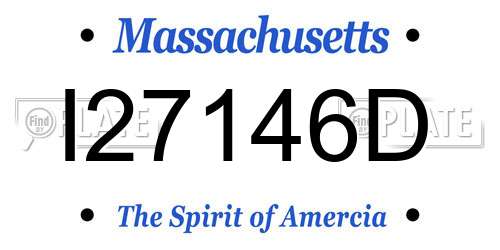 I27146D Massachusetts License Plate