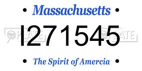 I271545 Massachusetts License Plate