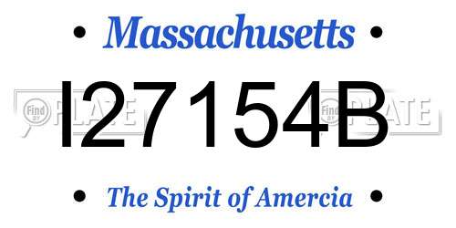 I27154B Massachusetts License Plate