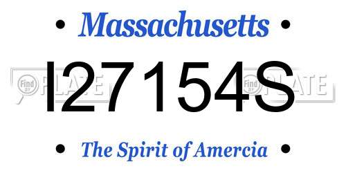 I27154S Massachusetts License Plate