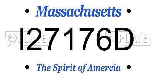 I27176D Massachusetts License Plate