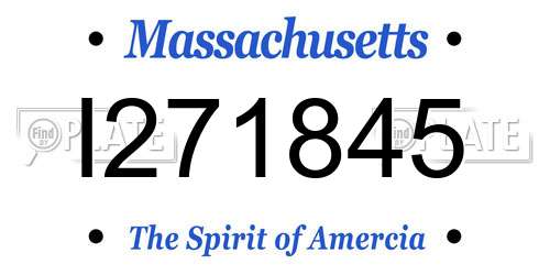 I271845 Massachusetts License Plate