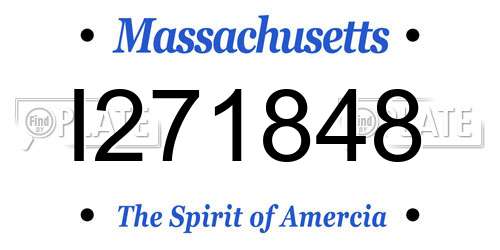 I271848 Massachusetts License Plate