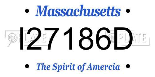 I27186D Massachusetts License Plate