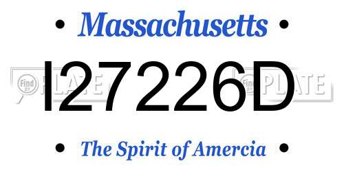 I27226D Massachusetts License Plate