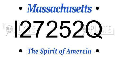 I27252Q Massachusetts License Plate