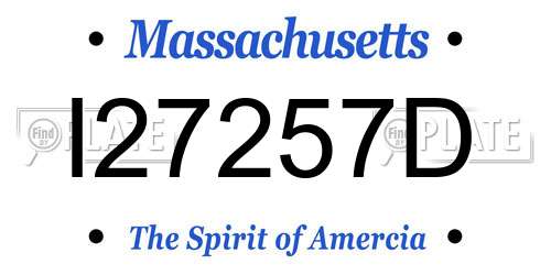 I27257D Massachusetts License Plate