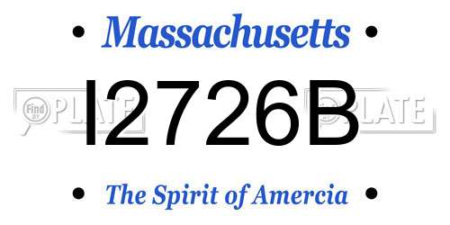 I2726B Massachusetts License Plate