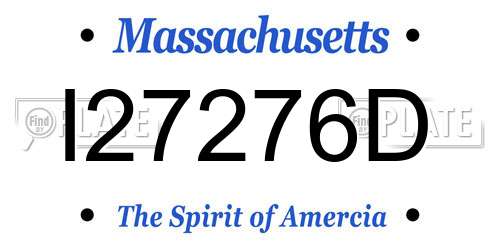 I27276D Massachusetts License Plate