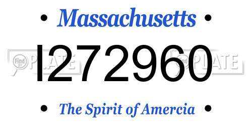 I272960 Massachusetts License Plate
