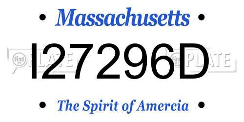 I27296D Massachusetts License Plate