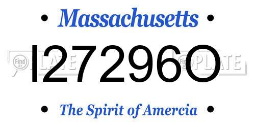 I27296O Massachusetts License Plate
