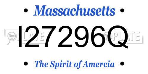 I27296Q Massachusetts License Plate