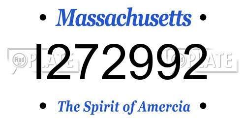 I272992 Massachusetts License Plate