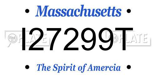 I27299T Massachusetts License Plate
