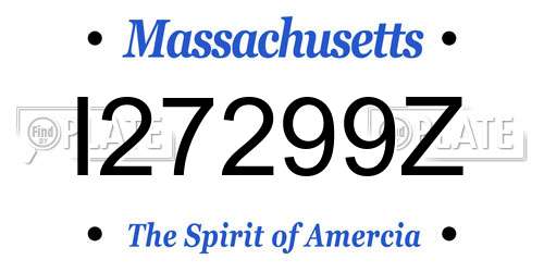 I27299Z Massachusetts License Plate