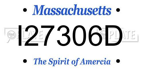 I27306D Massachusetts License Plate