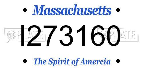 I273160 Massachusetts License Plate