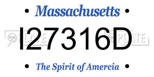 I27316D Massachusetts License Plate