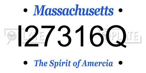 I27316Q Massachusetts License Plate