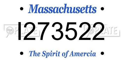 I273522 Massachusetts License Plate